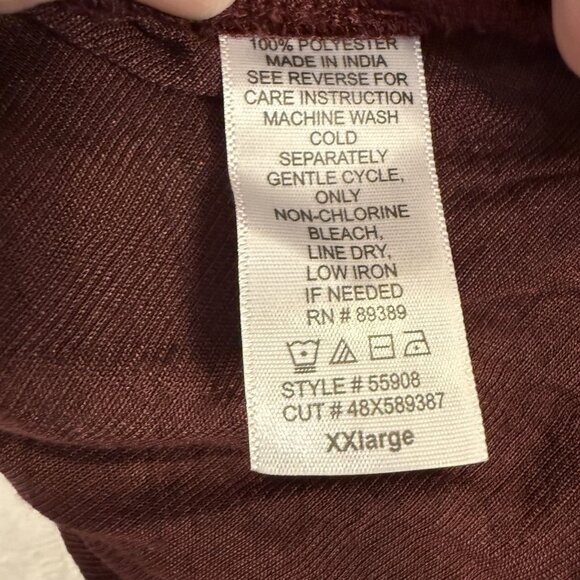 South Main Burgundy Crushed Velvet Top Size XXL Whimsigoth Fairy Holiday Glam - Picture 8 of 10